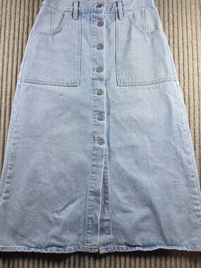 Citizens of Humanity Anouk Denim Midi Skirt Size 26 Modest Button Front Skirt